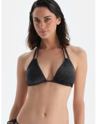 DAGI Sutien cu cupe triunghiulare - aplicatii decorative si aspect stralucitor - Negru