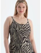 DAGI Top de plaja cu animal print si bretele ajustabile - Negru