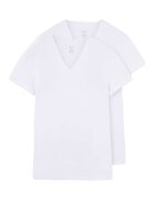 DAGI Tricou de casa cu decolteu in V - Alb