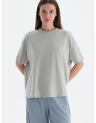 DAGI Tricou lejer cu maneci cazute - Gri deschis melange