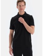 DAGI Tricou polo regular fit din bumbac - Negru