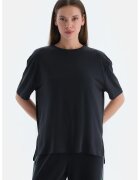 DAGI Tricou uni lejer din amestec de modal - Negru