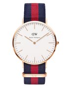 Daniel Wellington Ceas auriu rose cu curea in dungi 0