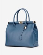 Dasha Geanta dama - Made in Italy - piele naturala - albastru