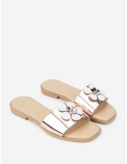 Dasha Papuci dama roz din piele cu ornament
