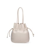 David Jones Geanta bucket de piele ecologica cu snururi - Bej