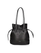 David Jones Geanta bucket de piele ecologica cu snururi - Negru
