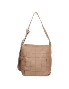 David Jones Geanta de piele ecologica cu design patchwork - Maro