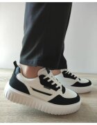 DECAR Pantofi Casual Barbati Y237 Albi + Negru Velur - Alb - Alb