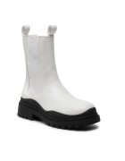 DeeZee Cizme Chelsea dama - Piele ecologica - Alb - Alb