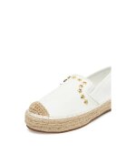 DeeZee Mocasini dama - espadrile - alb - material textil