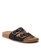 DeeZee Papuci flip-flop dama - Piele ecologica - Negru - Negru