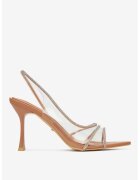 DeeZee Sandale cu toc Bej - Material Sintetic - Bej