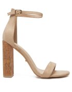 DeeZee Sandale cu toc dama - piele ecologica - bej -