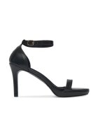 DeeZee Sandale cu toc dama - piele ecologica - Negru
