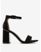 DeeZee Sandale cu toc din material textil - Negru