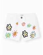 Desigual Blugi scurti cu model floral - Alb