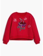 Desigual Bluza de trening din bumbac cu paiete - Rosu