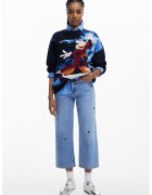 Desigual Bluza de trening lejera Mickey Mouse - Albastru ultramarin/Rosu inchis/Alb murdar