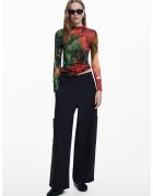 Desigual Bluza slim fit cu imprimeu floral - Rosu/Verde