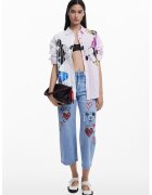 Desigual Camasa cu imprimeu cu Mickey Mouse - Alb/Lila