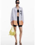 Desigual Camasa supradimensionata din bumbac - Negru/Albastru deschis