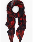 Desigual Esarfa plisata cu model floral - Rosu/Negru
