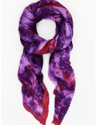 Desigual Esarfa plisata cu model - Rosu/Violet