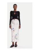 Desigual Fusta maxi - alb - 100% viscoza -