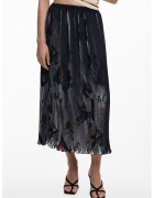 Desigual Fusta plisata cu model - Negru