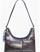 Desigual Geanta crossbody convertibila din piele ecologica - Argintiu/Bleumarin