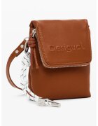 Desigual Geanta crossbody cu logo in relief - Maro scortisoara