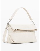 Desigual Geanta crossbody cu model uni si bareta ajustabila - Alb fildes