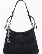 Desigual Geanta cu bareta de umar si detalii in relief - Negru