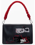 Desigual Geanta de piele ecologica cu maner si model Mickey Mouse - Rosu/Negru