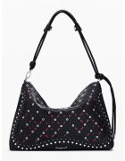 Desigual Geanta din piele ecologica cu bareta de umar si anouri metalice - Negru