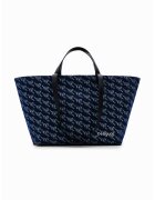 Desigual Geanta shopper cu model - Albastru inchis