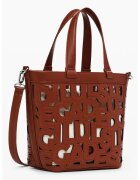 Desigual Geanta tote din piele ecologica cu etui detasabil Maki Valdivia - Maro cognac