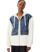 Desigual Hanorac dama - poliester/bumbac - ecru/albastru