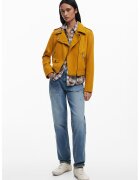 Desigual Jacheta biker de piele ecologica cu buzunare cu fermoar - Galben mustar