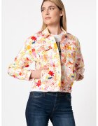 Desigual Jacheta de denim cu imprimeu floral Chaq Lisam - Alb/Portocaliu/Roz