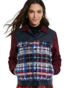 Desigual Jacheta in carouri din amestec de lana Ingrid