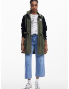 Desigual Jacheta parka cu imprimeu Mickey Mouse - Negru/Kaki