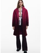 Desigual Palton lejer pufos cu revere decupate - Roz zmeuriu/Violet pruna