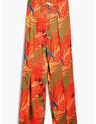 Desigual Pantaloni cu imprimeu si talie elastica - Verde/Portocaliu mandarina/Albastru