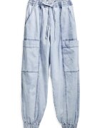 Desigual Pantaloni dama 25SWDD42 - Bumbac/Poliester - Albastru - Albastru