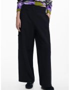 Desigual Pantaloni drepti cu talie medie - Negru