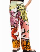 Desigual Pantaloni drepti din amestec de matase - Multicolor