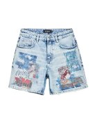 Desigual Pantaloni scurti din denim cu imprimeu - Albastru prafuit