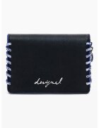 Desigual Portcart de piele ecologica cu fermoar - Negru